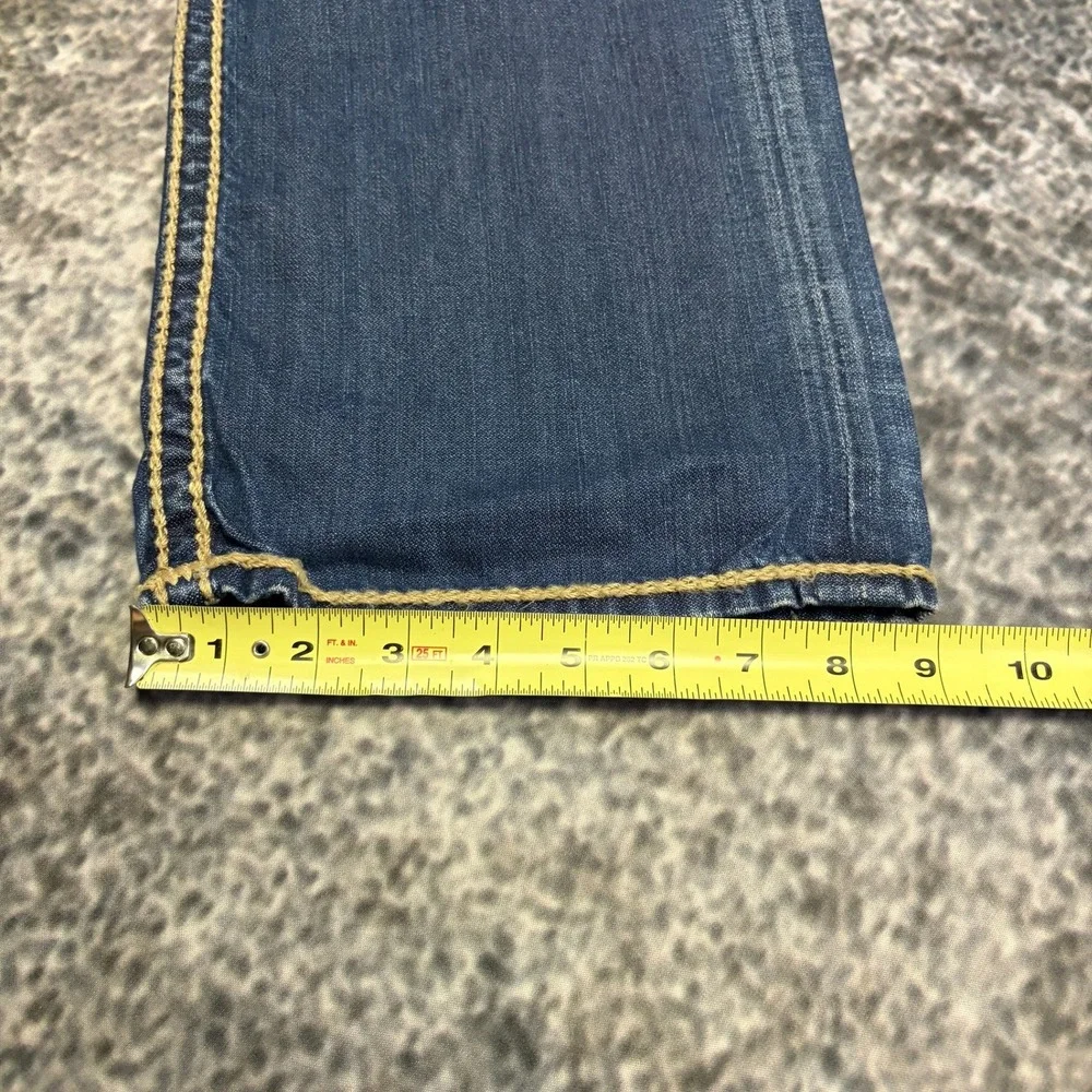 NWT True Religion Section Straight Jeans 44x34 Blue Contrast Stitch Flap Pockets